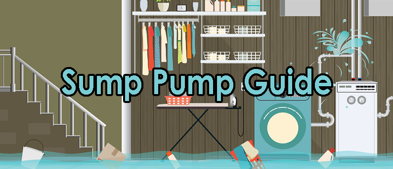 %Title% | Sal'S Heating &Amp; Cooling, Plumbing &Amp; Sewer Illustration of a flooded basement with the words "Sump Pump Guide" in the forefront
